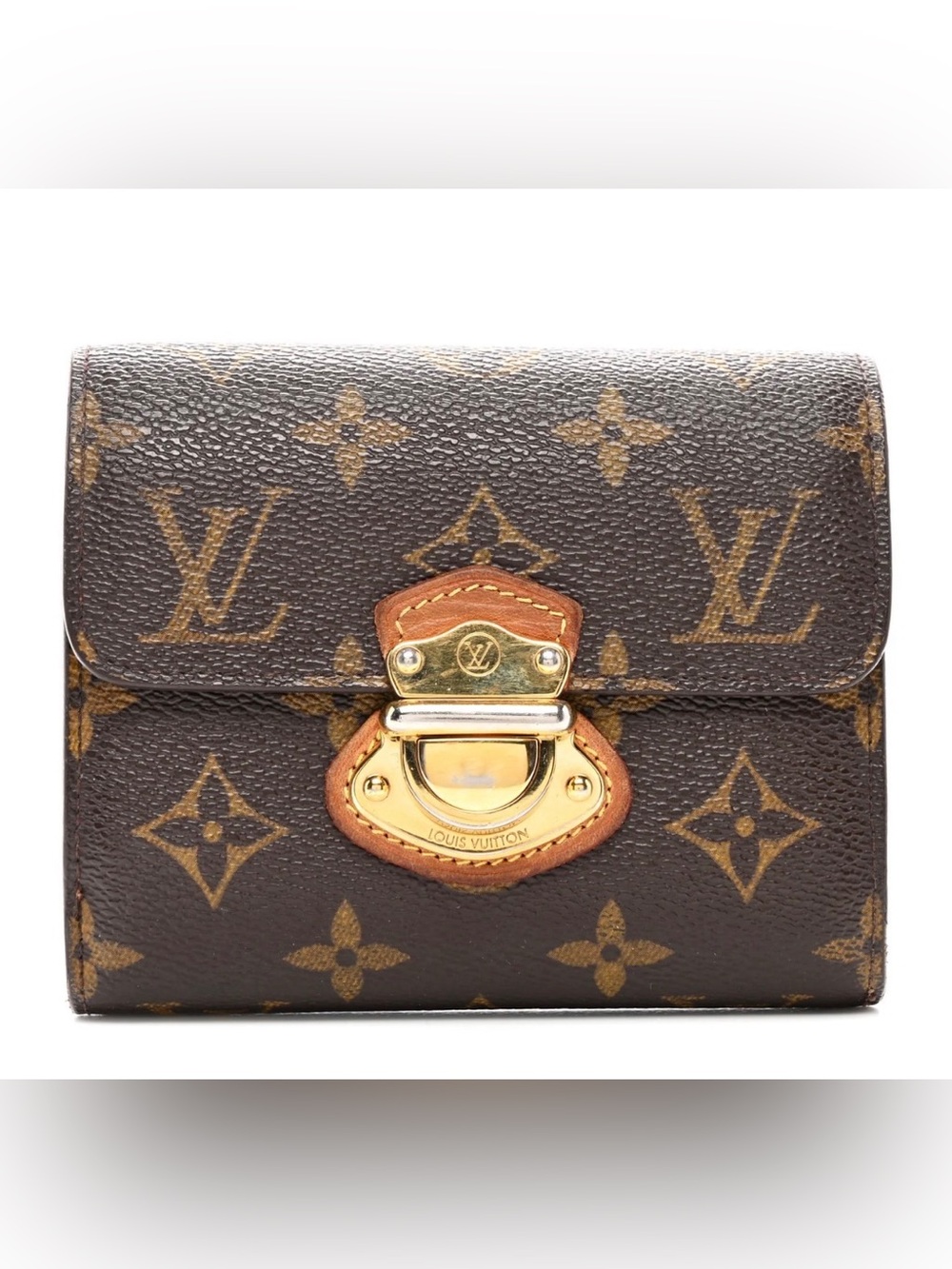 Louis Vuitton Monogram Canvas Wallet in Brown with Gold Hardware